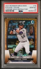 2023 BOWMAN MEGA BOX CHROME GOLD REFRACTOR #15 EZEQUIEL TOVAR RC 48/50 PSA 10