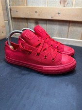 Converse Chuck Taylor All Star Youth Size 3 Red Monochrome Low Top Sneakers Shoe