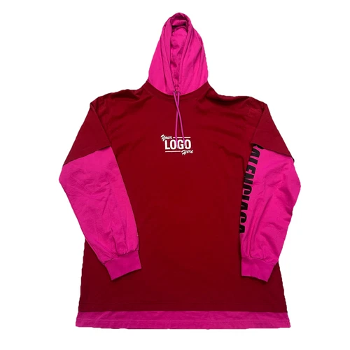 AUTENTICO MAGLIONE UNISEX BALENCIAGA FELPA CON CAPPUCCIO TAGLIA S ROSSO ROSA (80)