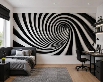 Decor Wallpaper black tunnel Wall Mural 254x183cm large size boy bedroom art - Image 1 of 4
