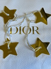 Christian Dior Holiday Novelty Gold Star Charm Strap Keychain Set of 4