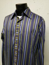 Robert graham Purple Striped/Pattern Button Front Shirt Men's Large EUC