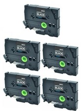 5-Pk/Pack TZe-325 TZe325 Label Maker Tape For Brother P-Touch White on Black 9mm