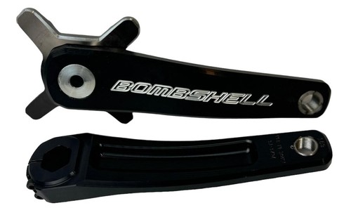 Bombshell Ratchet 2-Piece BMX Crankset 180mm Black 7075 aluminum 24 mm shaft - Picture 2 of 2