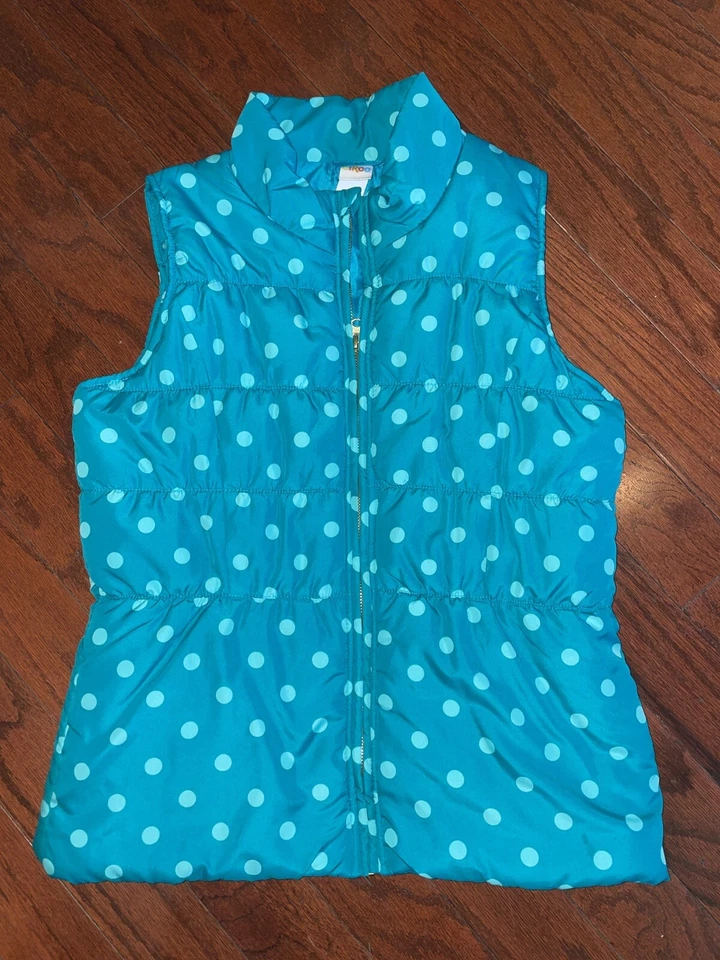 Circo Kids Puffer Vest size XL Teal Color with Polkadots - Image 2 of 4