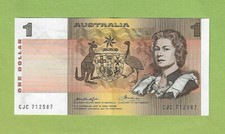#D167.   KNIGHT / WHEELER AUSTRALIA  $1 PAPER BANKNOTE  #CJC 712587