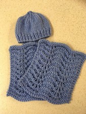 Hand Knitted Mother And Baby Bonding Squares With Little Hat