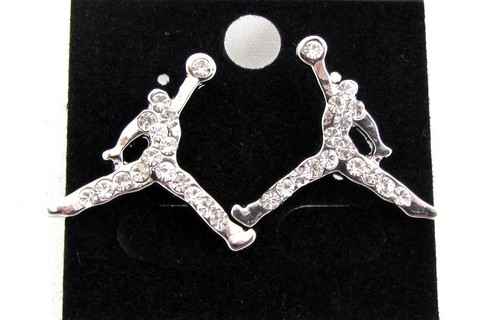 PENDIENTES ICED MICHAEL JORDAN 23 JUMPMAN LOGOTIPO HOP STUD BALONCESTO |
