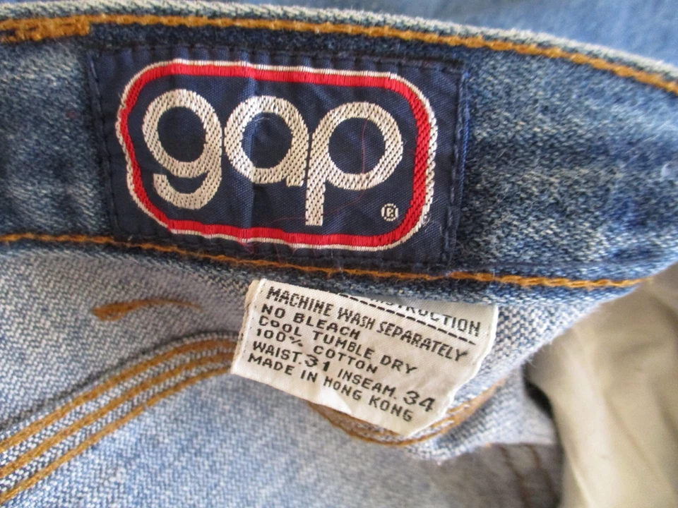 Jeans Gap Vintage Años 70/80 31 x 34 Cintura Alta Azul Oscuro Denim Foto 3 de 4