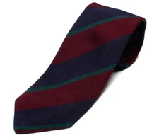 DRAKE'S London tie (MRE80N-20694-002)  striped pattern tie Bordeaux x Navy