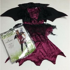 Girls Vampire Vampira Halloween Costume Dress Size L 12 14 Incharacter 3 Pc B