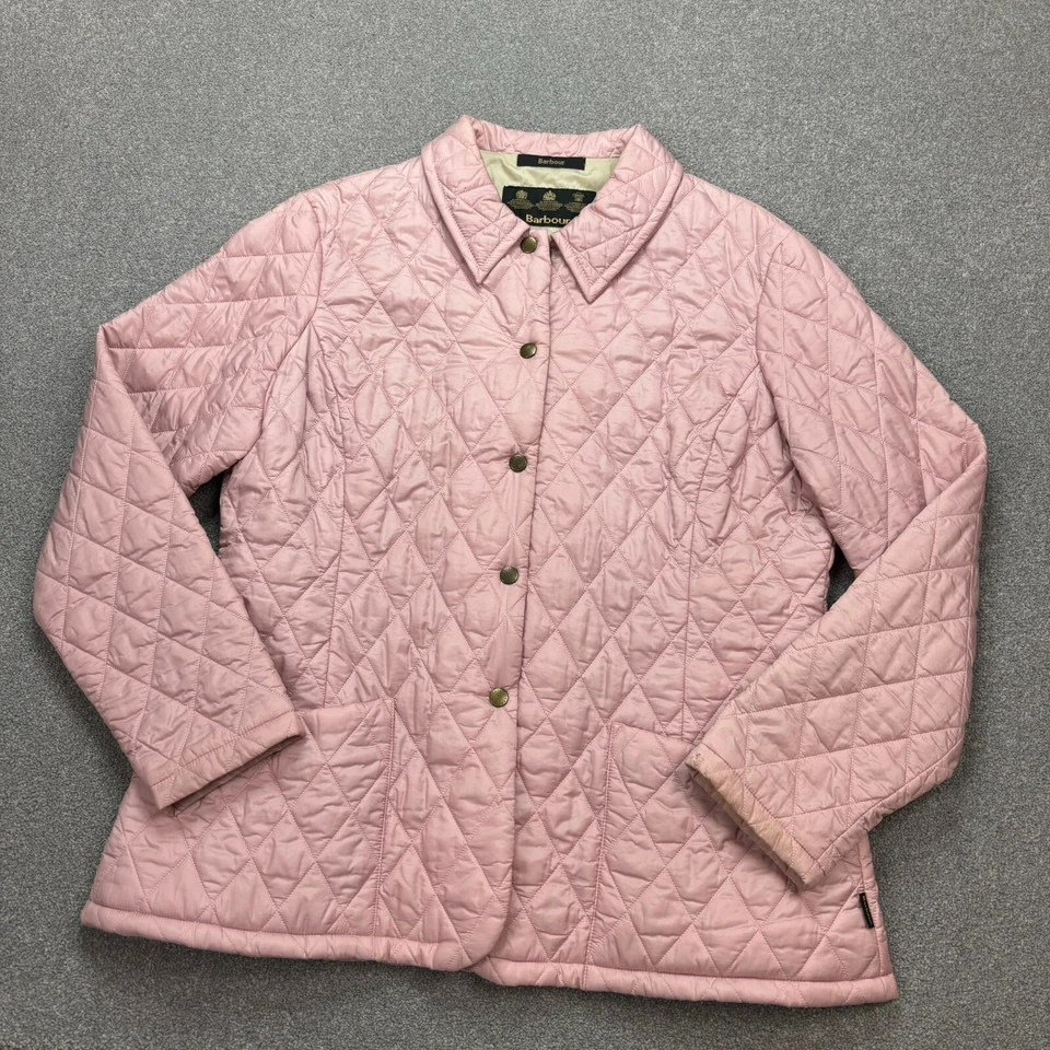 Barbour Jacket Womens Medium Pink Quilted Hunting Field Country Coat Ladies - Image 2 of 4