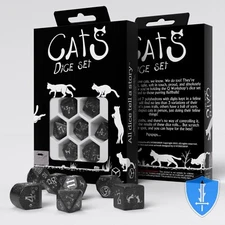 Q-Workshop Cats Modern Dice Set (7) Waffle D&D RPG