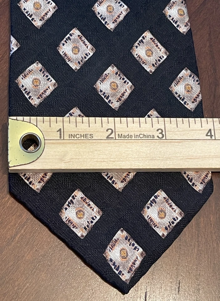 Nordstrom By J.z Richards Black Orange Hand Made 100% Silk Men’s Neck Tie Usa - Image 4 of 4