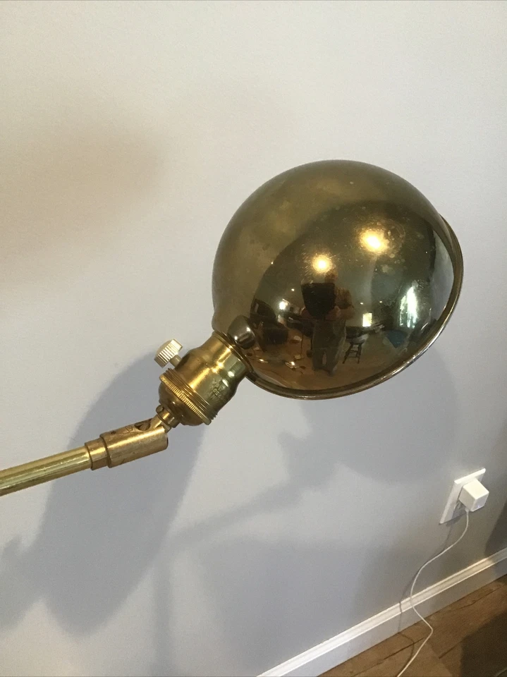 Lámpara de lectura de pie con luz de altura ajustable Koch Lowy MCM de colección pantalla domo inclinable Foto 2 de 4