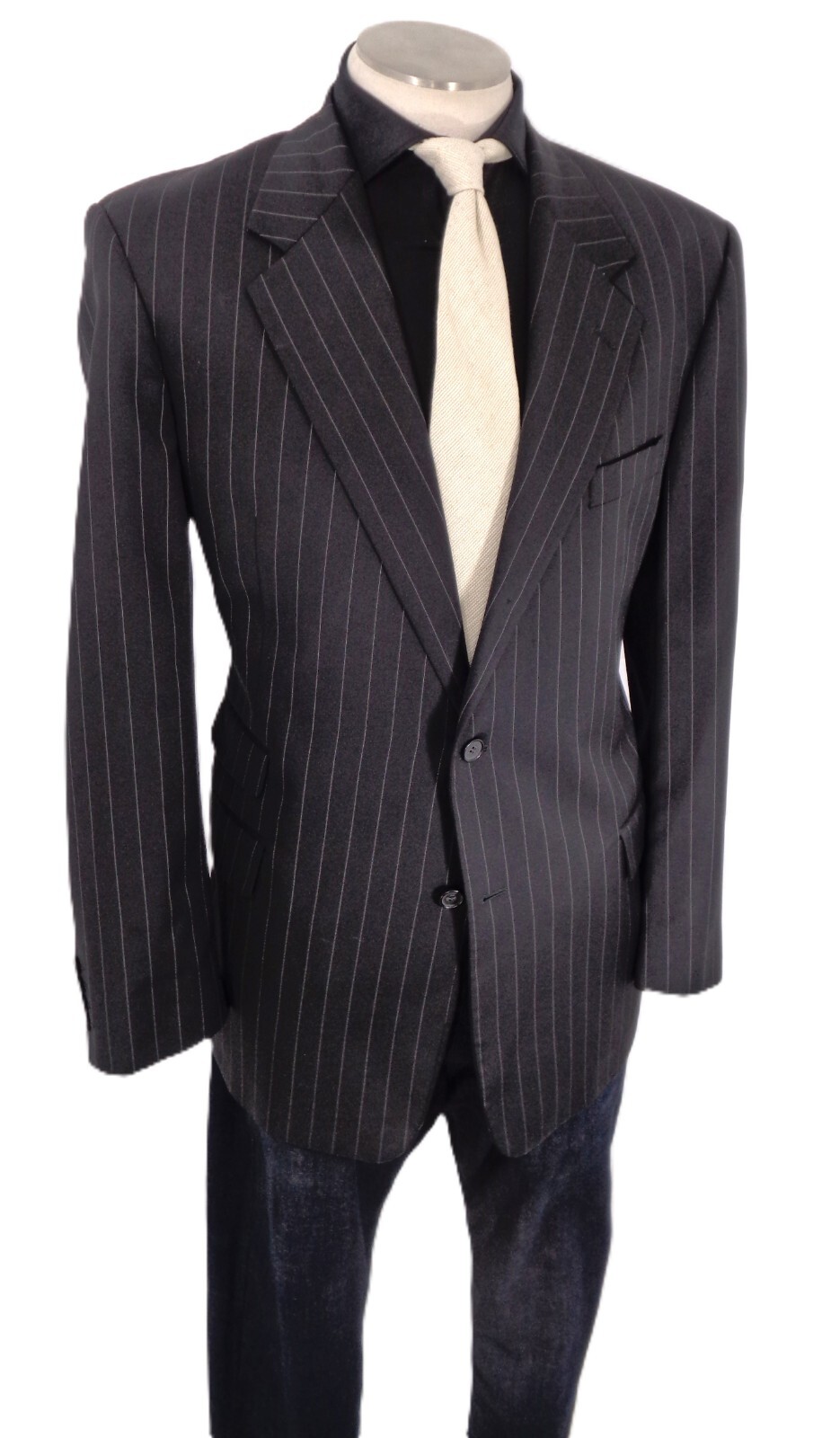 Cappotto sportivo a righe Saint Laurent $2490 YSL uomo US 46XL tasca biglietto