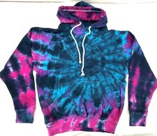 Tie Dye Pullover Hooded Sweatshirt Front Pocket Adult Hoodie