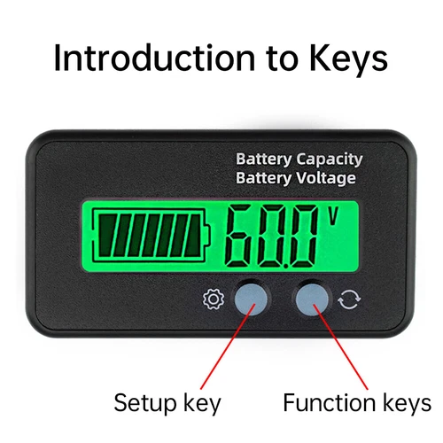 2x Grün DC6-100V LCD Digital Batterie Kapazität Monitore Anzeige Spannungsmesser - Bild 5 von 23