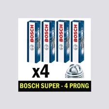 4x Bosch Super Spark Plugs for NISSAN ALMERA 90bhp 1.5 00->02 N16