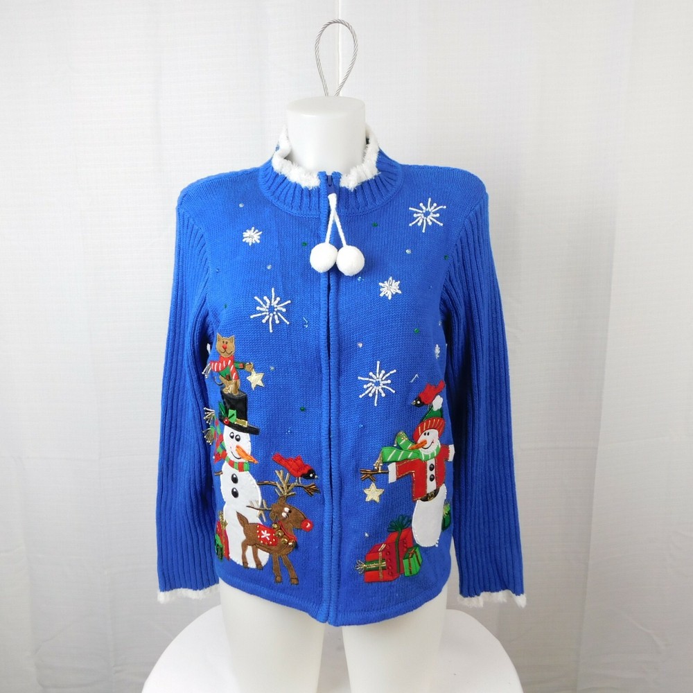 zip up christmas sweater