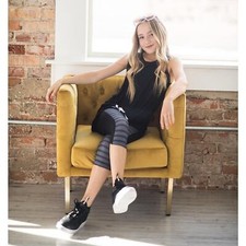 Jo Jax Dance Wear Cropped Leggings Gray/Black SA Small Adult 2-4 Striped