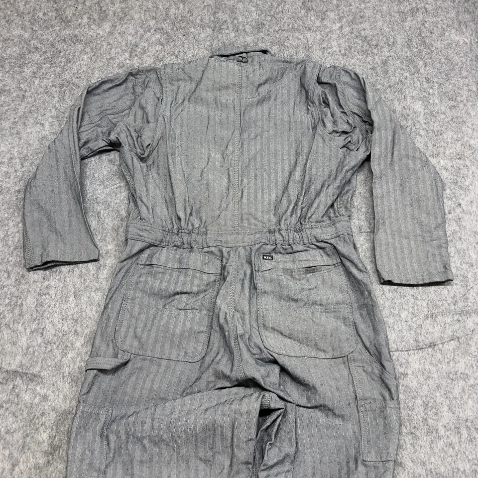 Key Imperial Overall Mens L Gray Railroad Striped Mechanic Carpenter Workwear - Image 2 of 4