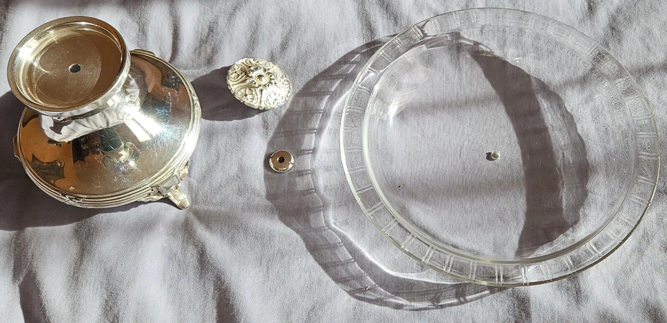 BOULENGER Coupe , centre de table argent massif poinçon Minerve & cristal taillé - Photo 3/4