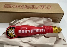 NEW - Mini Brooklyn Brewery Defender IPA 8" Red Ceramic Beer Tap Handle