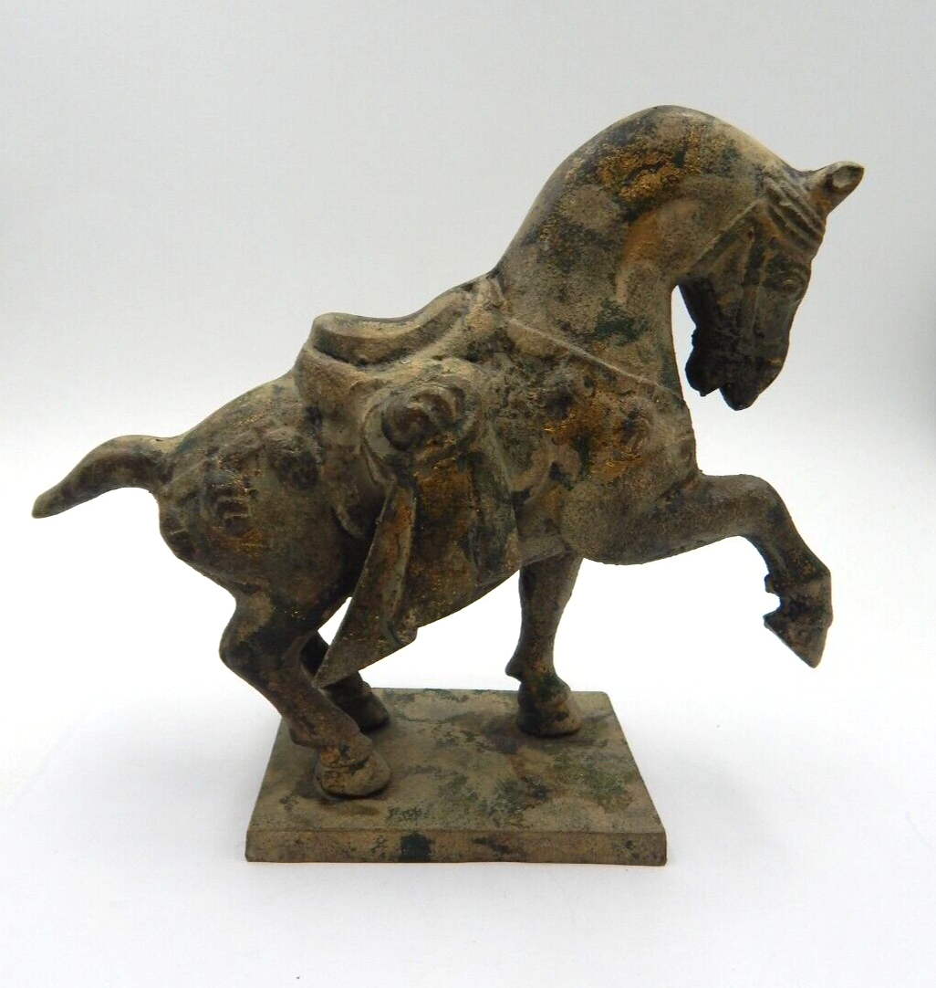 騎馬武者の金属製置物 Vintage OMC Japan Cast Iron Gilded Warrior Horse Sculpture | eBay