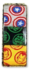 Marvel Socks Mens 3 Pair Casual Crew Gift Iron Man Hulk Fits Shoe Size 8-12