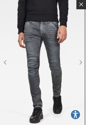 G-Star Raw Men's 5620 Skinny Jeans Dark Aged Cobler Gray New