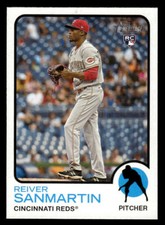 2022 Topps Heritage #652 Reiver Sanmartin Rookie Card Cincinnati Reds