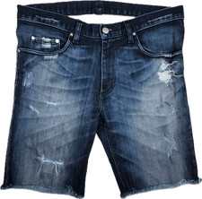 Nobody Cut Off Mens Stretch Destroyed Denim Shorts - Size 34