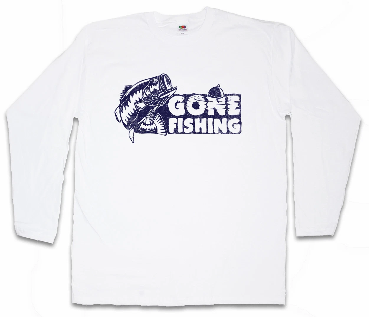 GONE FISHING LONG SLEEVE T-SHIRT Fishing Fisher Rod Pole Bone River and Line