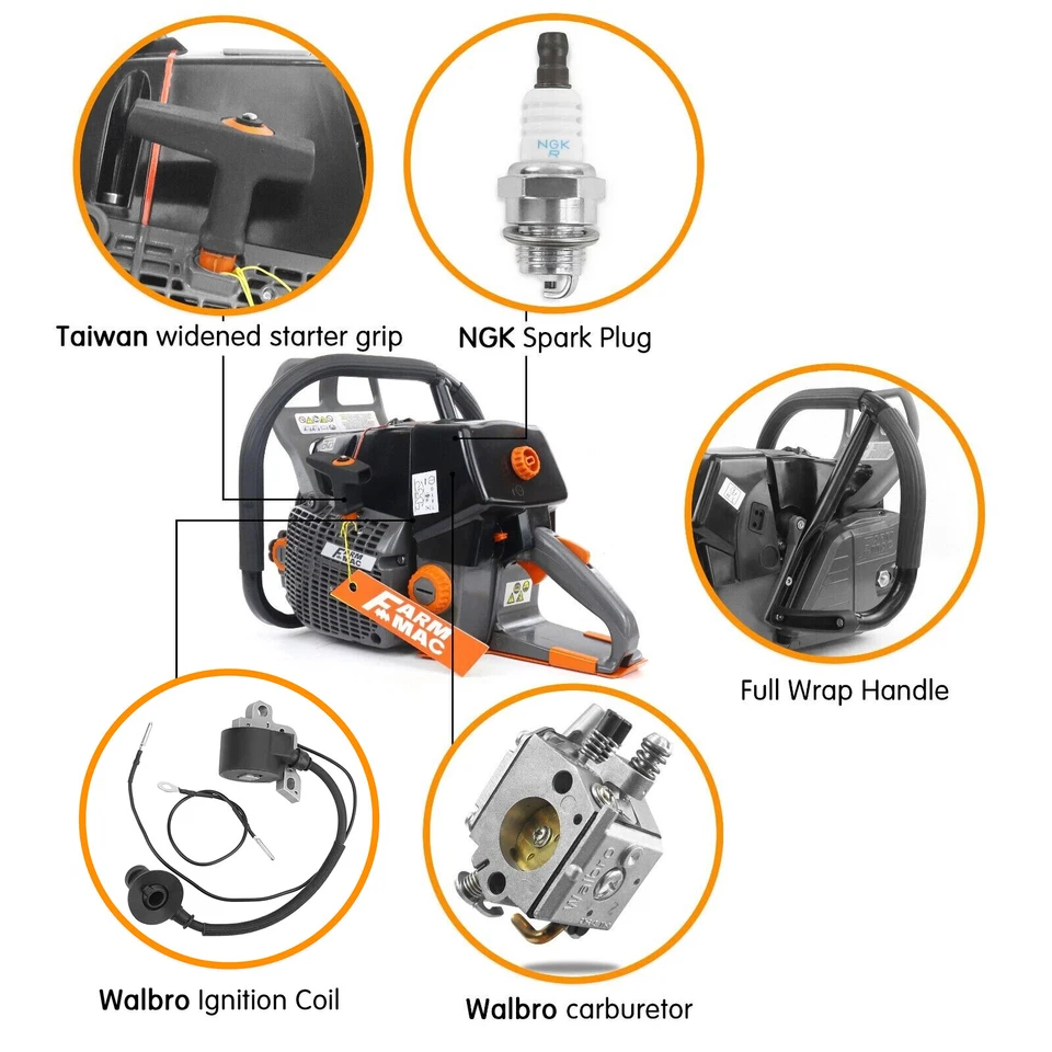 92cc Gasoline Chainsaw Power Head Compatible with MS660 G661 066 Cut Tree Wood - Image 3 of 4