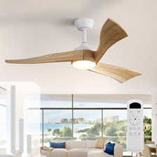 Sofucor 3 Solid Wood Ceiling Fan with Lights ...