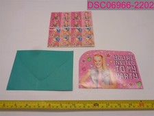 QTY 8; Jojo Siwa Party Invitations w/ Stickers