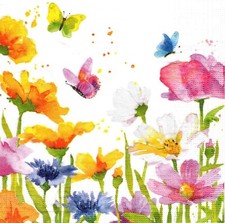 2 Two Paper Lunch Napkins for Decoupage/Mixed Media - Happy Spring