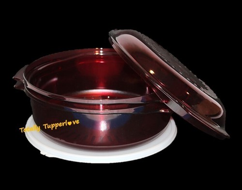 Tupperware Stack Cooker 4 Piece Set Acrylic Red (Seal, Base, Cover, Colander) - Picture 6 of 6