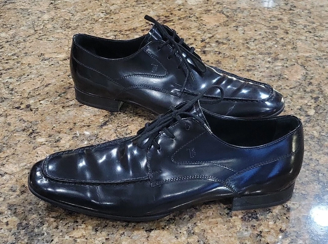 TOD’S Scarpe eleganti TOD'S uomo nere pelle lucida stringate derby Oxford ballerine 7 5 8 5
