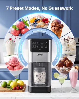 7-in-1 Ice Cream Maker Gelato Sorbet Frozen Yogurt Machine w/ Mix-In Function