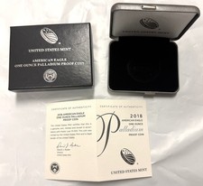 2018 1 Oz Palladium American Eagle $25 Proof Coin - Box & COA Only
