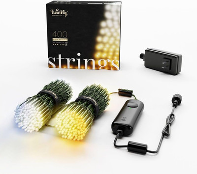 Twinkly Strings 400 White LED, LED Light String for Outdoor and Indoor, Warm to