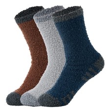 Mens Warm Fuzzy Socks Non Slip for Men Soft Cozy One Size, 3 Pairs 7