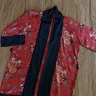 #001 - 1960s 70s Dragon Novelty Print Wide Sleeve Robe Duster — photo 1