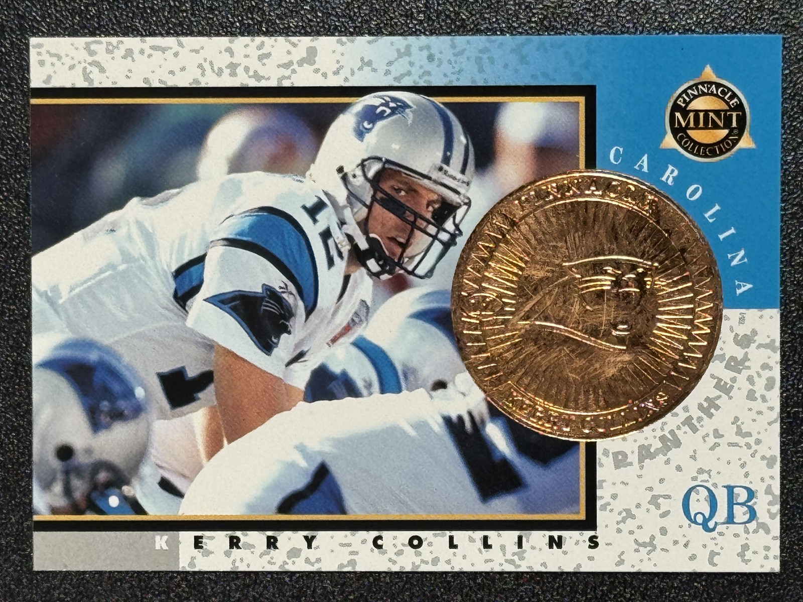 1997 Pinnacle Mint #4 Kerry Collins Bronze Team Logo Carolina Panthers