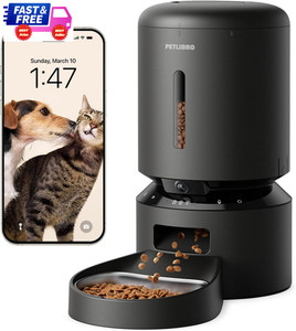 Feeder automatique Cat avec caméra 1080P 5G WiFi 2-Way Capteurs audio Vision nocturne