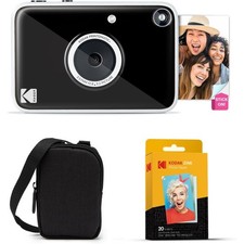 KODAK Printomatic Instant Camera Bundle Black with Case
