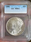 1886 P Morgan Silver Dollar ~ 90% Silver $1 ~ MS 62 ~ UNCIRCULATED