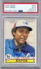 Tony Perez Montreal Expos 1979 Topps PSA DNA Auto NM-MT 8 7t All-Star 3 WS Champ
